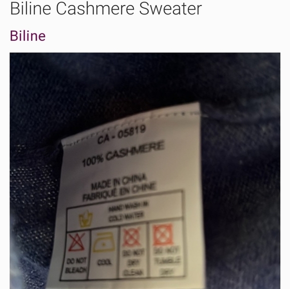 Biline Blue Cashmere Sweater - Picture 10 of 10
